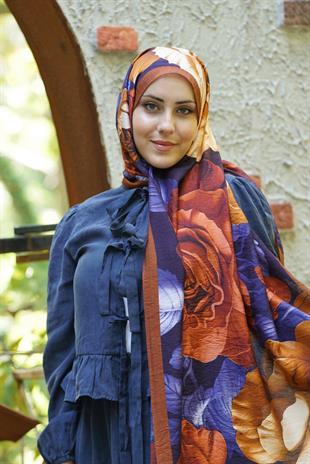 Loryan Scarf Dıamond  Dina Şal - Açık Kahve