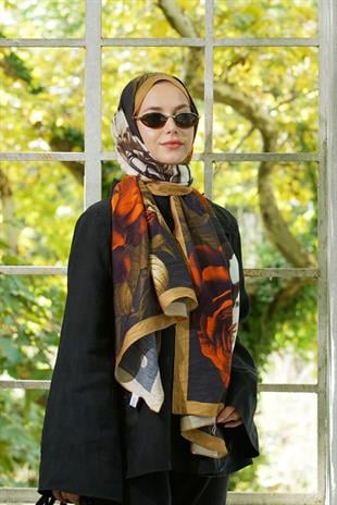 Loryan Scarf Dıamond  Dina Şal - Hardal