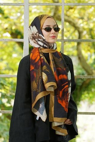 Loryan Scarf Dıamond  Dina Şal - Hardal