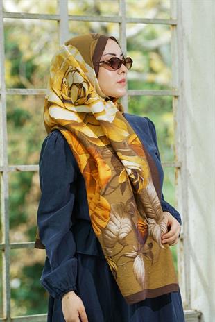 Loryan Scarf Dıamond  Dina Şal - Kahve