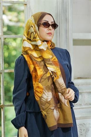 Loryan Scarf Dıamond  Dina Şal - Kahve