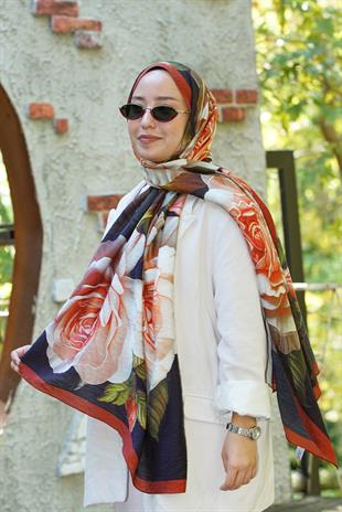 Loryan Scarf Dıamond  Dina Şal - Kiremit