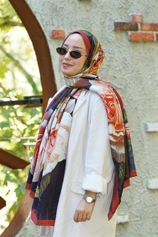 Loryan Scarf Dıamond  Dina Şal - Kiremit