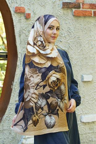 Loryan Scarf Dıamond  Dina Şal - Koyu Bej