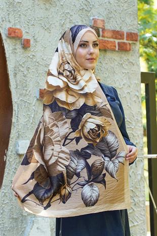 Loryan Scarf Dıamond  Dina Şal - Koyu Bej