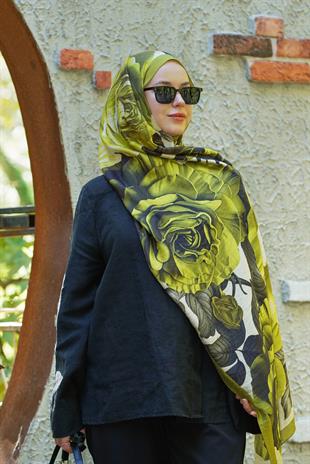 Loryan Scarf Dıamond Dina Şal - Yağ Yeşili