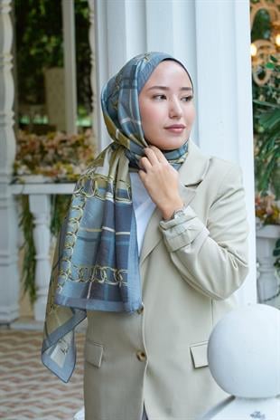 Loryan Scarf Dıamond  Ekose Zincir Şal - Antrasit