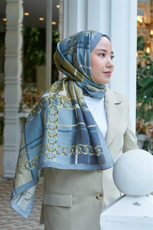 Loryan Scarf Dıamond  Ekose Zincir Şal - Antrasit