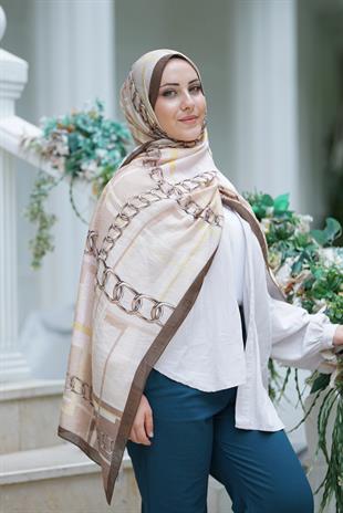 Loryan Scarf Dıamond  Ekose Zincir Şal - Haki