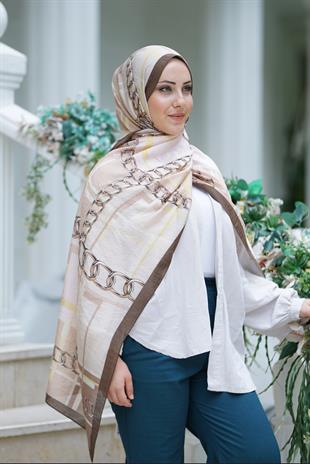 Loryan Scarf Dıamond  Ekose Zincir Şal - Haki