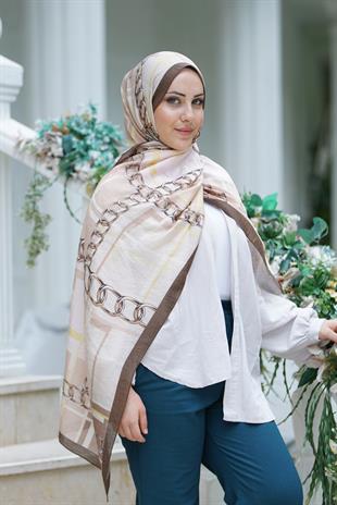 Loryan Scarf Dıamond  Ekose Zincir Şal - Haki