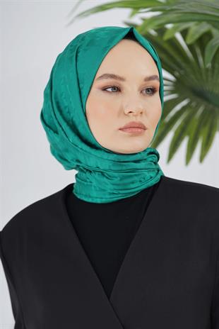 Loryan Scarf Floş Jakar Serisi Kazayağı Desenli Şal Benetton