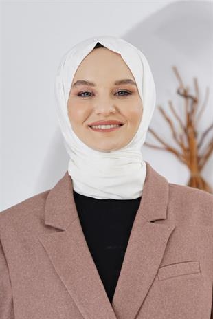 Loryan Scarf Floş Jakar Serisi Leopar Desenli Şal Ekru