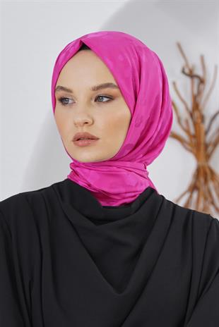 Loryan Scarf Floş Jakar Serisi Leopar Desenli Şal Fuşya