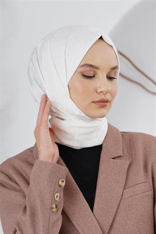 Loryan Scarf Floş Jakar Serisi Leopar Desenli Şal Ekru