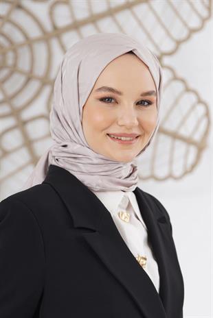 Loryan Scarf Floş Jakar Serisi Logo Desen Şal Bej