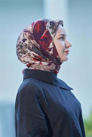 Loryan Scarf Dıamond  Henna Eşarp - Bordo