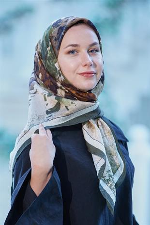 Loryan Scarf Dıamond  Henna Eşarp - Haki