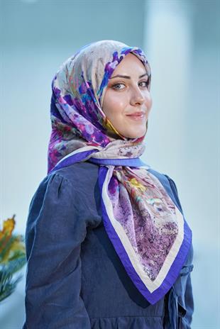 Loryan Scarf Dıamond  Henna Eşarp - Mürdüm