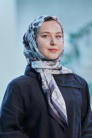 Loryan Scarf Dıamond  Henna Eşarp - Siyah/Ekru