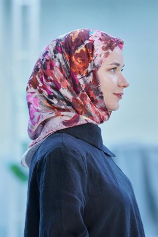 Loryan Scarf Dıamond  Henna Eşarp - Vizon/Pudra