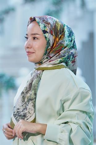 Loryan Scarf Dıamond  Henna Eşarp - Yağ Yeşili