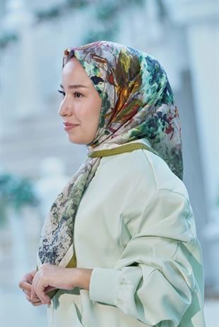 Loryan Scarf Dıamond  Henna Eşarp - Yağ Yeşili