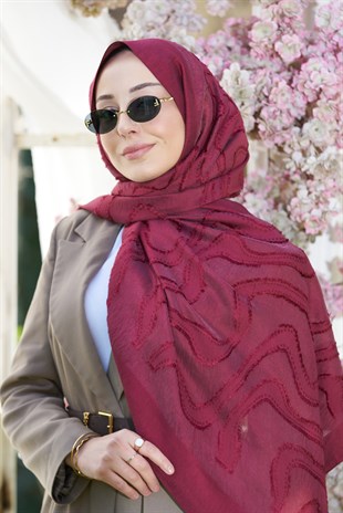 Loryan Scarf Lavin Girdap Şal - Bordo
