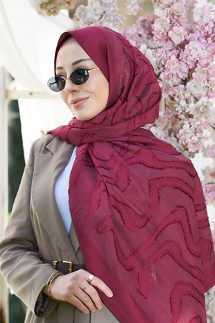 Loryan Scarf Lavin Girdap Şal - Bordo