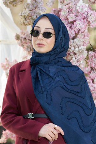 Loryan Scarf Lavin Girdap Şal - Lacivert