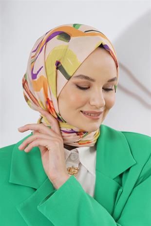 Loryan Scarf Linen Keten Karışımlı Pamuklu Confetti Desenli Şal Vizon