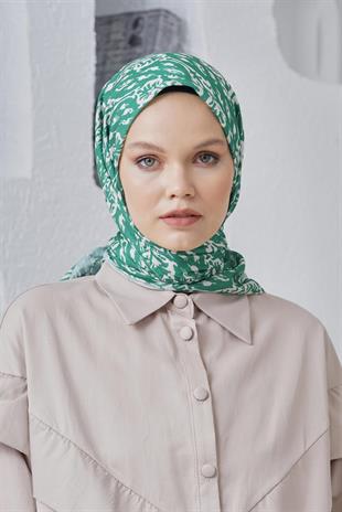 Loryan Scarf Linen Keten Karışımlı Pamuklu Çini Desenli Eşarp Benetton