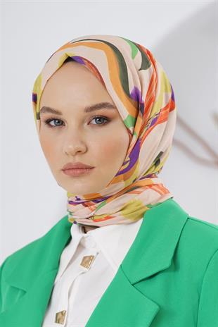 Loryan Scarf Linen Keten Karışımlı Pamuklu Confetti Desenli Şal Vizon
