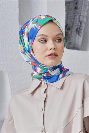 Loryan Scarf Linen Keten Karışımlı Pamuklu Zambak Desenli Eşarp Benetton