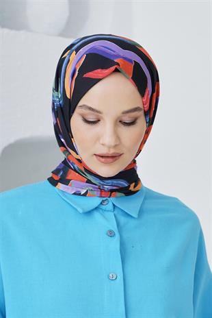 Loryan Scarf Linen Keten Karışımlı Pamuklu Confetti Desenli Şal Siyah