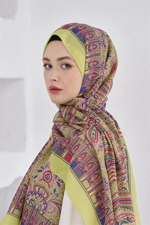 Loryan Scarf Linen Şal - Linen Harmony Pamuk Keten Şal 4298 Fıstık Yeşili