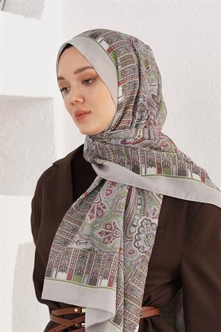 Loryan Scarf Linen Şal - Linen Harmony Pamuk Keten Şal 4298 Gri