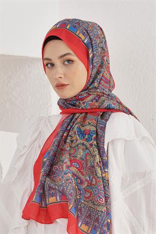 Loryan Scarf Linen Şal - Linen Harmony Pamuk Keten Şal 4298 Mercan