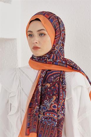 Loryan Scarf Linen Şal - Linen Harmony Pamuk Keten Şal 4298 Orange