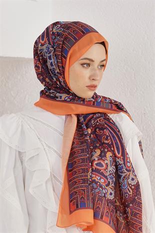 Loryan Scarf Linen Şal - Linen Harmony Pamuk Keten Şal 4298 Orange