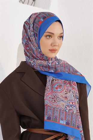 Loryan Scarf Linen Şal - Linen Harmony Pamuk Keten Şal 4298 İndigo