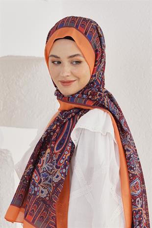 Loryan Scarf Linen Şal - Linen Harmony Pamuk Keten Şal 4298 Orange