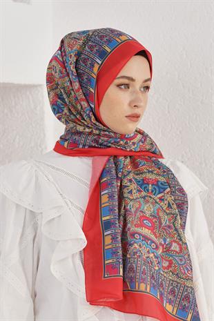 Loryan Scarf Linen Şal - Linen Harmony Pamuk Keten Şal 4298 Mercan