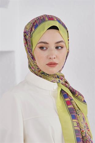 Loryan Scarf Linen Şal - Linen Harmony Pamuk Keten Şal 4298 Fıstık Yeşili