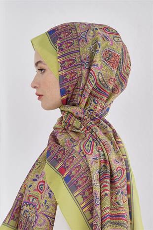 Loryan Scarf Linen Şal - Linen Harmony Pamuk Keten Şal 4298 Fıstık Yeşili