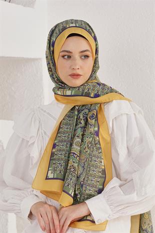Loryan Scarf Linen Şal - Linen Harmony Pamuk Keten Şal 4298 Hardal
