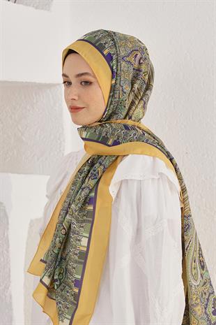 Loryan Scarf Linen Şal - Linen Harmony Pamuk Keten Şal 4298 Hardal