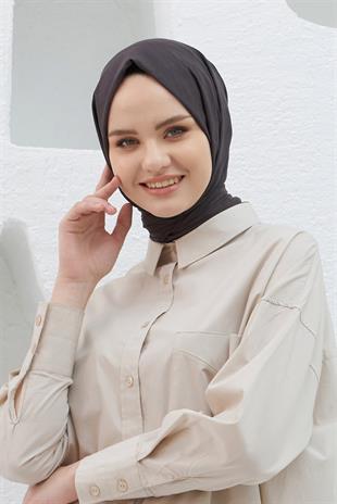 Loryan Scarf Logo Desen, Jakarlı Pamuklu Şal Acı Kahve