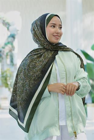 Loryan Scarf Zerre Degrade Etnik Şal - Haki