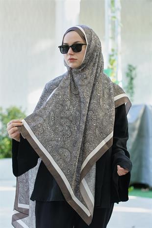 Loryan Scarf Zerre Degrade Etnik Şal -  Kahve